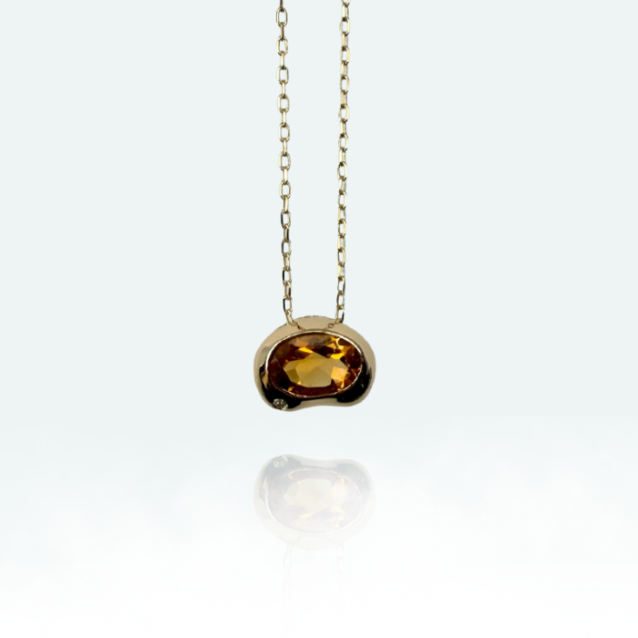 K10YG/シトリン Beansペンダント